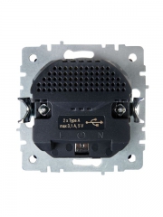 Розетка BRITE РЮш10-2-БрЧ 16А с USB A+A 3.1А с заземл. защ. шторки черн. IEK BR-R14-16-U21-D31-K02 BR-R14-16-U21-D31-K02