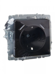 Розетка BRITE РЮш10-2-БрЧ 16А с USB A+A 3.1А с заземл. защ. шторки черн. IEK BR-R14-16-U21-D31-K02 BR-R14-16-U21-D31-K02