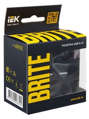 Розетка BRITE USB A+A 3.1А РЮ10-1-БрЧ черн. IEK BR-U21-D31-K02 BR-U21-D31-K02