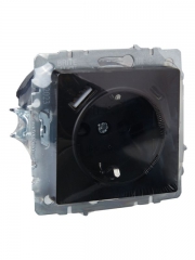 Розетка BRITE РЮш11-1-БрЧ 16А с USB A+C 18Вт с заземл. защ. шторки черн. IEK BR-R14-16-U22-018-K02 BR-R14-16-U22-018-K02