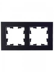Рамка 2-м BRITE РУ-2-1-БрЧ металл черн. IEK BR-M22-M-K02 BR-M22-M-K02