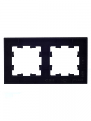 Рамка 2-м BRITE РУ-2-1-БрЧ металл черн. IEK BR-M22-M-K02 BR-M22-M-K02