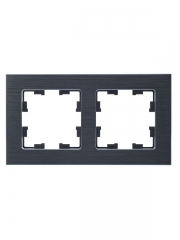 Рамка 2-м BRITE РУ-2-1-БрА металл алюм. IEK BR-M22-M-K47 BR-M22-M-K47