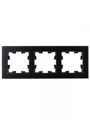 Рамка 3-м BRITE РУ-3-1-БрЧ металл черн. IEK BR-M32-M-K02 BR-M32-M-K02