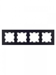 Рамка 4-м BRITE РУ-4-1-БрЧ металл черн. IEK BR-M42-M-K02 BR-M42-M-K02