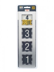 Рамка 4-м BRITE РУ-4-1-БрА металл алюм. IEK BR-M42-M-K47 BR-M42-M-K47