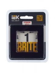 Рамка 1-м BRITE РУ-1-2-БрЧ стекло черн. IEK BR-M12-G-K02 BR-M12-G-K02