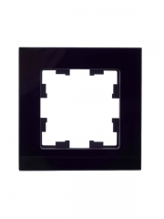 Рамка 1-м BRITE РУ-1-2-БрЧ стекло черн. IEK BR-M12-G-K02 BR-M12-G-K02
