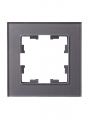 Рамка 1-м BRITE РУ-1-2-БрСе стекло сер. IEK BR-M12-G-K03 BR-M12-G-K03