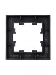 Рамка 1-м BRITE РУ-1-2-БрСе стекло сер. IEK BR-M12-G-K03 BR-M12-G-K03