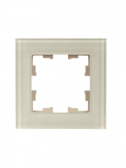 Рамка 1-м BRITE РУ-1-2-БрВа стекло ванильн. IEK BR-M12-G-K10 BR-M12-G-K10