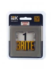 Рамка 1-м BRITE РУ-1-2-БрД стекло дым. IEK BR-M12-G-K30 BR-M12-G-K30