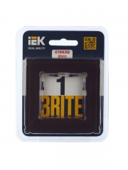 Рамка 1-м BRITE РУ-1-2-БрТБ стекло темн. бронза IEK BR-M12-G-K45 BR-M12-G-K45