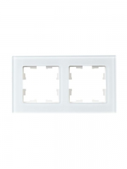 Рамка 2-м BRITE РУ-2-2-БрБ стекло бел. IEK BR-M22-G-K01 BR-M22-G-K01