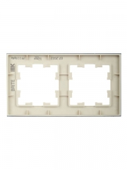 Рамка 2-м BRITE РУ-2-2-БрВа стекло ванильн. IEK BR-M22-G-K10 BR-M22-G-K10
