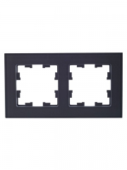 Рамка 2-м BRITE РУ-2-2-БрСе стекло сер. IEK BR-M22-G-K03 BR-M22-G-K03