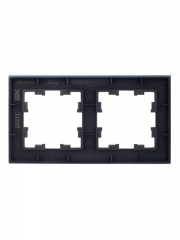 Рамка 2-м BRITE РУ-2-2-БрСе стекло сер. IEK BR-M22-G-K03 BR-M22-G-K03
