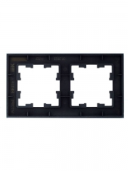 Рамка 2-м BRITE РУ-2-2-БрД стекло дым. IEK BR-M22-G-K30 BR-M22-G-K30