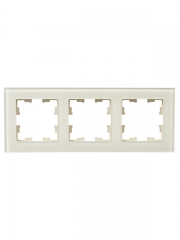 Рамка 3-м BRITE РУ-3-2-БрВа стекло ванильн. IEK BR-M32-G-K10 BR-M32-G-K10