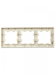 Рамка 3-м BRITE РУ-3-2-БрВа стекло ванильн. IEK BR-M32-G-K10 BR-M32-G-K10