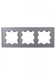 Рамка 3-м BRITE РУ-3-2-БрСе стекло сер. IEK BR-M32-G-K03 BR-M32-G-K03