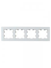 Рамка 4-м BRITE РУ-4-2-БрБ стекло бел. IEK BR-M42-G-K01 BR-M42-G-K01