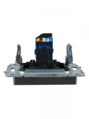 Розетка компьютерная СП RJ45 кат.6 BRITE РК11-БрС сталь IEK BR-K10-2-K46 BR-K10-2-K46