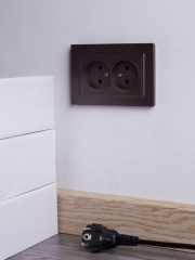 Розетка 2-м СП BRITE РС12-2-БрТБ 10А в сборе без заземл. без защ. шторок бр. IEK BR-R20-10-K45-F BR-R20-10-K45-F