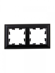 Рамка 2-м BRITE РУ-2-Бр хром/черн. IEK BR-M22-12-2-K23 BR-M22-12-2-K23