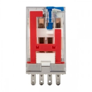 Реле промежуточное RPAt 22/4 5А 24В DC с кнопкой и мех. индикацией AVERES EKF rpat-22-4-24DC rpat-22-4-24DC