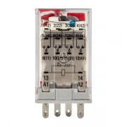 Реле промежуточное RPAt 22/4 5А 230В AC с кнопкой и мех. индикацией AVERES EKF rpat-22-4-230AC rpat-22-4-230AC