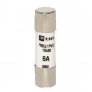 Вставка плавкая цилиндрическая ПВЦ 10х38 6А EKF pvc-10x38-6 pvc-10x38-6