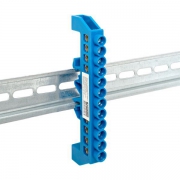 Шина нулевая N 8х12 12 отверстий синий нейлоновый корпус комбинированный латунь розн. стикер PROxima EKF sn0-125-12-dn-r sn0-125-12-dn-r