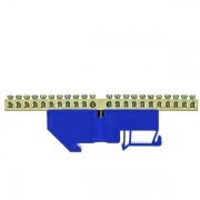 Шина нулевая N 6х9 20 отвер. латунь син. изолятор на DIN-рейку PROxima EKF sn0-63-20-d sn0-63-20-d