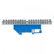 Шина нулевая N 6х9 20 отверст. цинк син. изолятор на DIN-рейку PROxima EKF sn1-63-20-d sn1-63-20-d