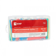 Набор трубок термоусадочных ТУТ 4/2; 6/3; 8/4; 10/5; 12/6; 20/10 100мм бокс 5 цветов 105шт PROxima EKF tut-n-5-r tut-n-5-r