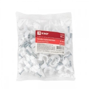 Скоба крепежная круглая с гвоздем 8мм пластик. (уп.50шт) EKF plcn-sr-8 plcn-sr-8