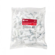 Скоба крепежная круглая с гвоздем d16мм пластик. (уп.50шт) EKF plcn-sr-16 plcn-sr-16