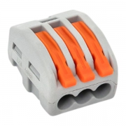 Клемма строительно-монтажная СМК 222-413 3-проводная 0.08-2.5кв.мм с рычагом (уп.100шт) PROxima EKF plc-smk-413 plc-smk-413