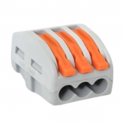 Клемма строительно-монтажная СМК 222-413 3-проводная 0.08-2.5кв.мм с рычагом (уп.100шт) PROxima EKF plc-smk-413 plc-smk-413