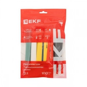 Набор трубок термоусадочных тонкостен. 10/5 (7 цветов по 3шт 100мм) EKF tut-n-10 tut-n-10