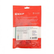 Набор трубок термоусадочных тонкостен. 12/6 (7 цветов по 3шт 100мм) EKF tut-n-12 tut-n-12