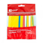 Набор трубок термоусадочных тонкостен. 20/10 (7 цветов по 3шт 100мм) EKF tut-n-20 tut-n-20