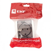 Розетка 1-м ОП Владивосток 16А IP54 с заземл. с прозр. крышкой бел. EKF EQR16-029-30-54-T EQR16-029-30-54-T