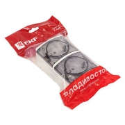 Розетка 2-м ОП Владивосток 16А IP54 с заземл. с прозр. крышкой бел. EKF EQR16-129-30-54-T EQR16-129-30-54-T