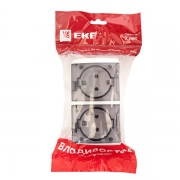 Розетка 2-м ОП Владивосток 16А IP54 с заземл. с прозр. крышкой бел. EKF EQR16-129-30-54-T EQR16-129-30-54-T