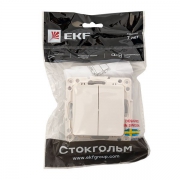 Выключатель 2-кл. Стокгольм 10А механизм бел. PROxima EKF EYV10-123-10 EYV10-123-10