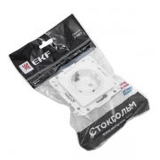 Розетка 1-м СП Стокгольм 16А IP20 с заземл. защ. шторки механизм бел. PROxima EKF EYR16-028-10 EYR16-028-10