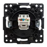 Розетка компьютерная 1-м Стокгольм RJ45 механизм черн. PROxima EKF EZK01-035-10 EZK01-035-10