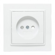 Розетка 1-м СП Минск 10А IP20 без заземл. защ. шторки бел. Basic EKF ERR10-022-100 ERR10-022-100